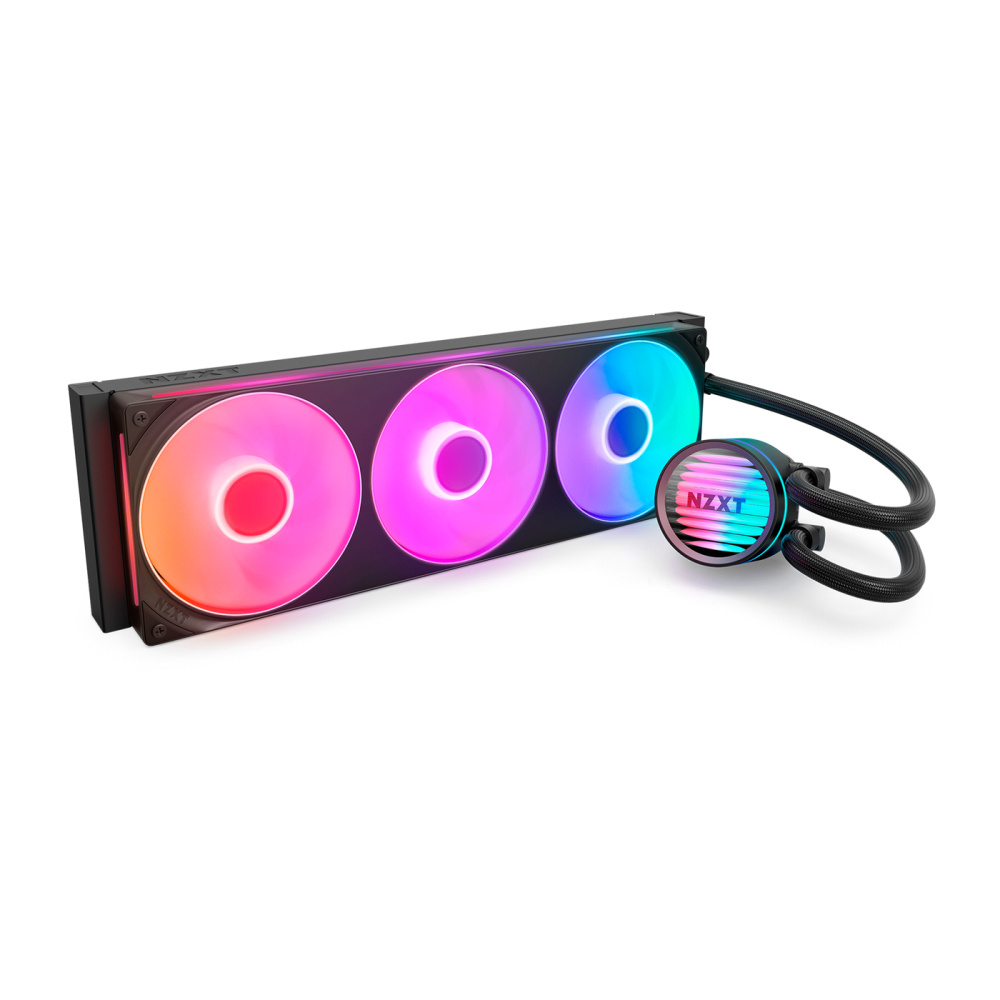 Disipador De Enfriamiento Liquido Nzxt Kraken Core 360mm Aio Rgb Cap Rgb Core Fan Black