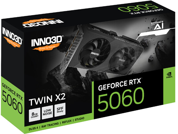Tarjeta de Video Inno3d Nvidia Geforce Rtx 5060 Twin X2 8gb Gddr7 128bit Pci Express 5.0 Black