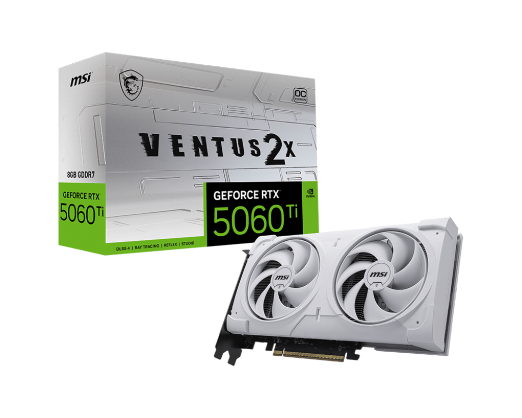 Tarjeta de Video Msi Geforce Rtx 5060 Ti 8g Ventus 2x Oc White Plus 8gb Ddr7