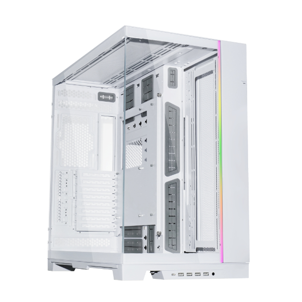 Gabinete Lian Li Dinamico Evo Xl Rgb White Crist Temp Eatx