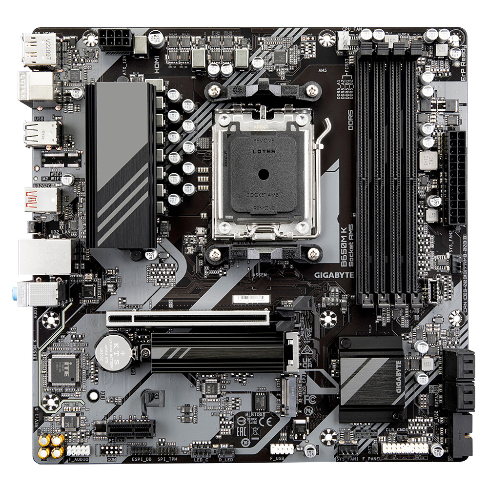 Tarjeta Madre Gigabyte B650M K, Micro-ATX, Socket AM5, AMD B650, 128GB DDR5, HDMI/DP para AMD