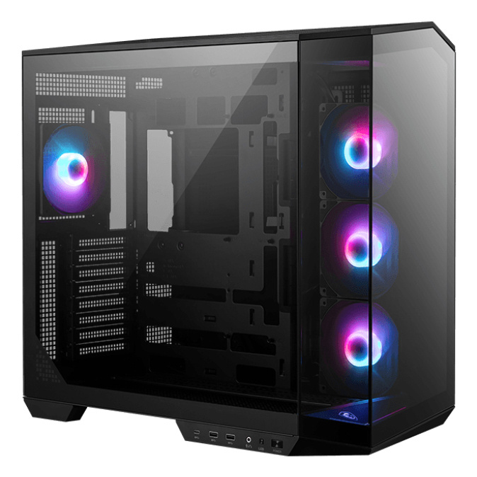 Gabinete Msi Mag Pano 100r Pz Black Atx Cristal Temp 1x Usb Tipoc 2 X Usb Tipo A
