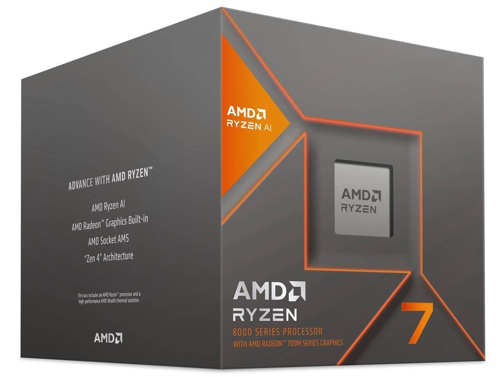 Procesador AMD Ryzen 7 8700G con AMD Radeon Graphics, Socket AM5, 5.10GHz, 8 Núcleos, 16MB Caché - Incluye Disipador