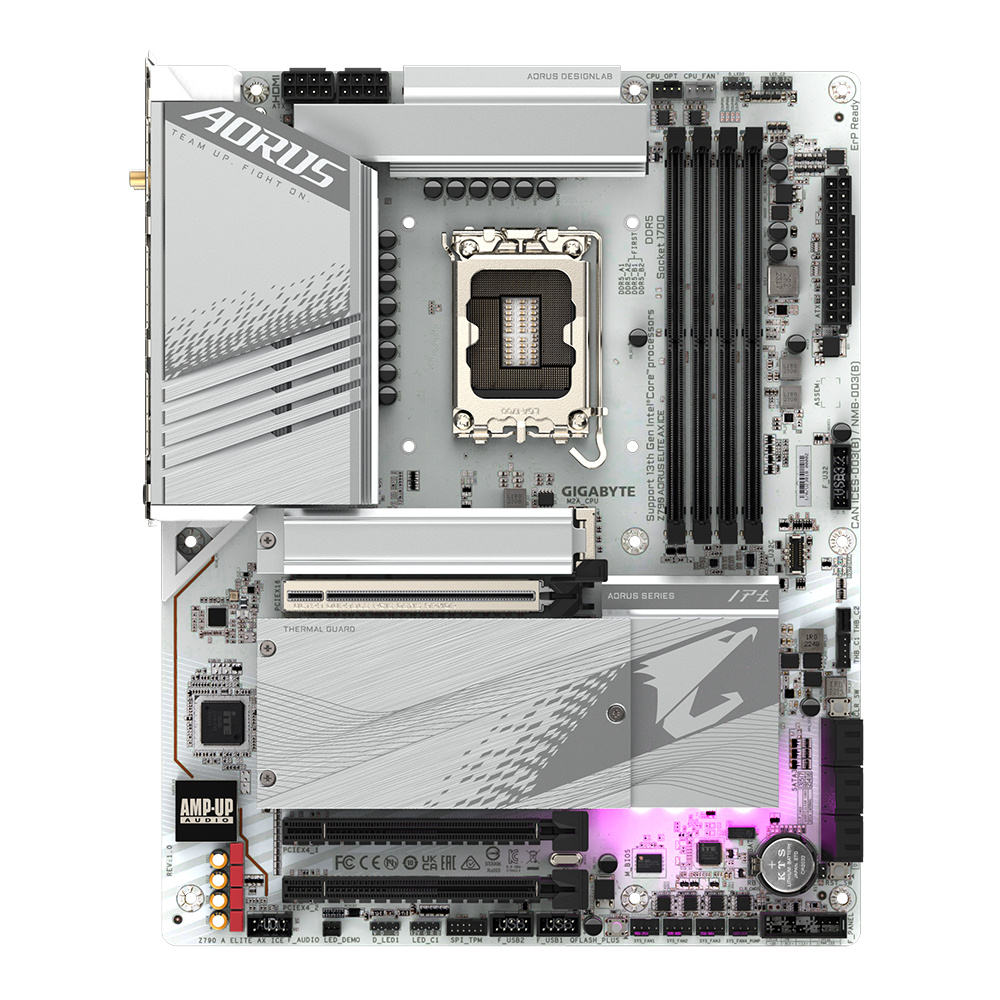 Tarjeta Madre Gigabyte Z790 A Elite Ax Ice S-1700 / 4x Ddr5 / Hdmi / Dp / Wifi / Bt / Pcie 5.0/ Atx / Gama Alta