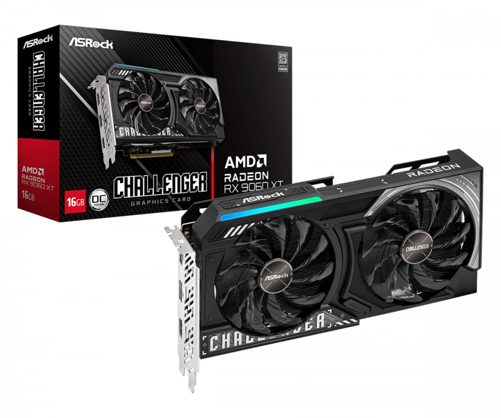 Tarjeta De Video Asrock Amd Radeon Rx 9060 Xt Challenger Oc/16gb Gddr6/pcie 5.0 X 16/128 Bits/boost
