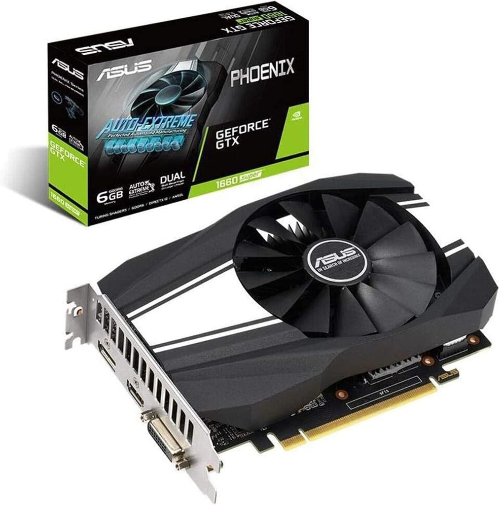 Tarjeta De Video Asus Nvidia Gtx1660 /pcie X16 3.0 /6gb Ddr5 /hdmi /dp /dvi-d /estandar /gama Basica
