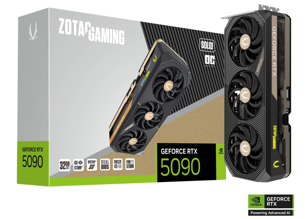 Tarjeta De Video Zotac Gaming Geforce Rtx 5090 Solid Oc 32g Gddr7 512 Bit