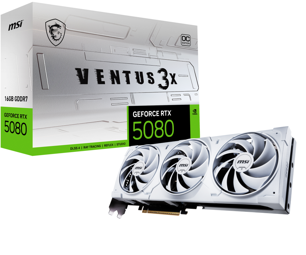 Tarjeta De Video Msi Geforce Rtx 5080 16g Ventus 3x Oc 16gb Ddr7white