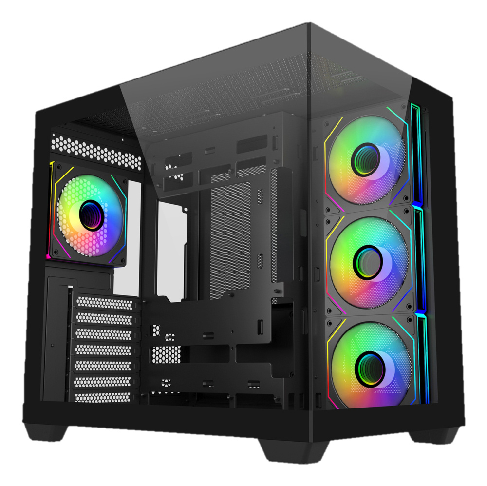 Gabinete Cooler Master Elite 681,/ Doble Camara / Argb Fan 4 / Negro / Itx / Micro-atx / Atx / Panel
