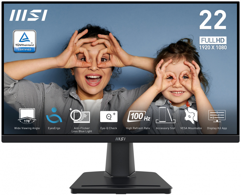MONITOR MSI 21.45P PLANO VA 1920X1080 100HZ 1XHDMI 1XVGA COLOR NEGRO PRO MP225V