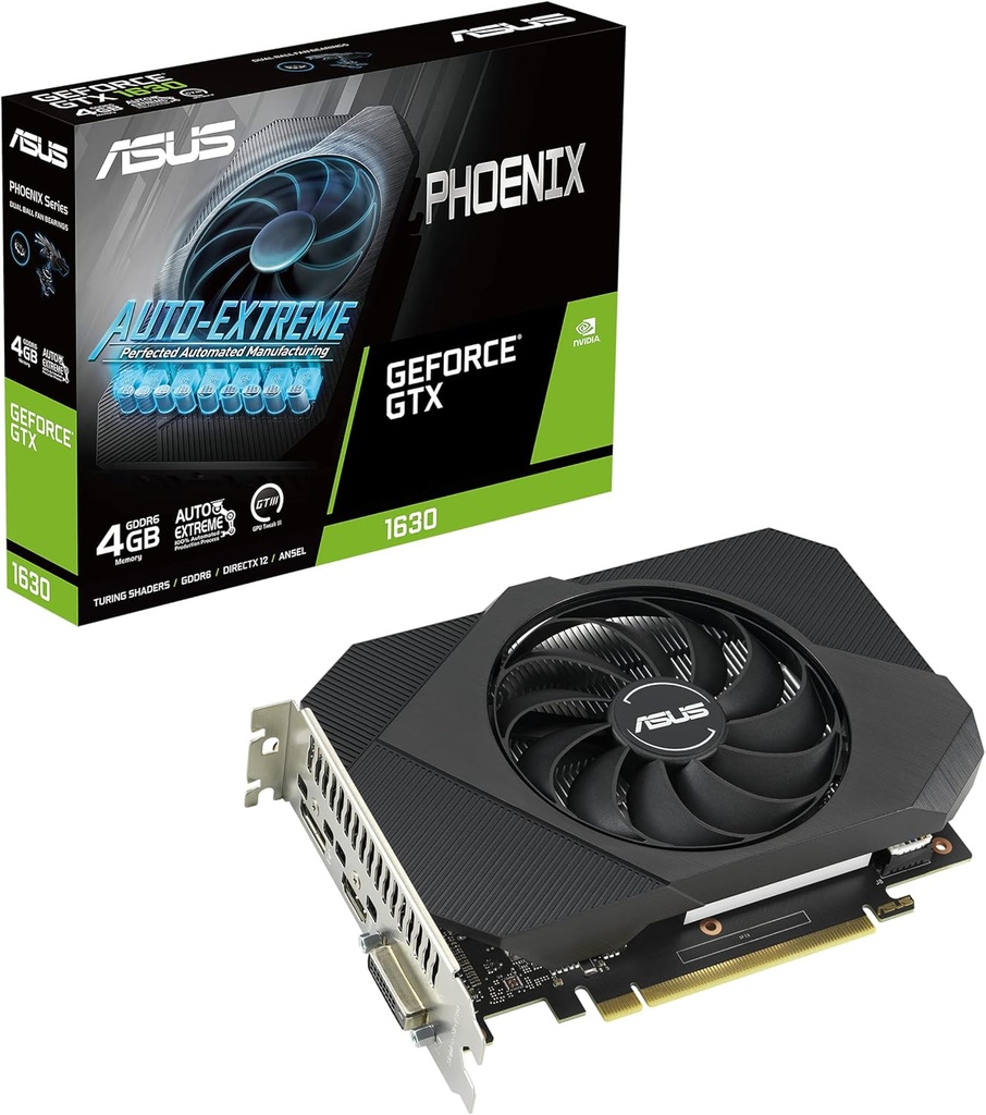 Tarjeta De Video Asus Nvidia Gtx1630 /pcie X16 3.0 /4gb Gddr6 /hdmi /dp /dvi /estandar /gama Media