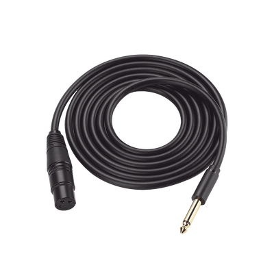 Cable Para Micrófono Plug 6.35 Mm (1/4 Inch) Macho A Xlr Canon Hembra / Núcleo De Cobre / 5 Metros / Alta Calidad / Color Negro