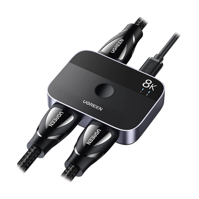 Conmutador Hdmi 2.1 8k @60hz | Hdmi Splitter 2 Entradas A 1 Salida | Soporta 4k @120hz 1080p @240hz 3d | Hdr Dolby | Alta Velocidad 48gbps | Formatos De Audio Lpcm/dts/dsd, 2,0/2,1/5,1/7,1 Canales.