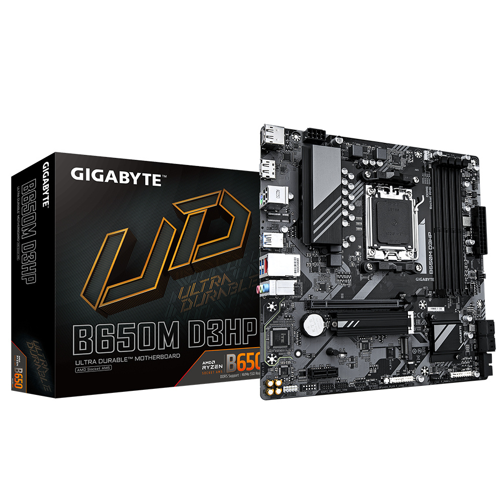 MB GIGABYTE B650M D3HP MICRO ATX AM5 4DDR5 5600 HZ 2DP 1HDMI 1USB TIPO C 1USB3.2 1USB2.0 B650M D3HP