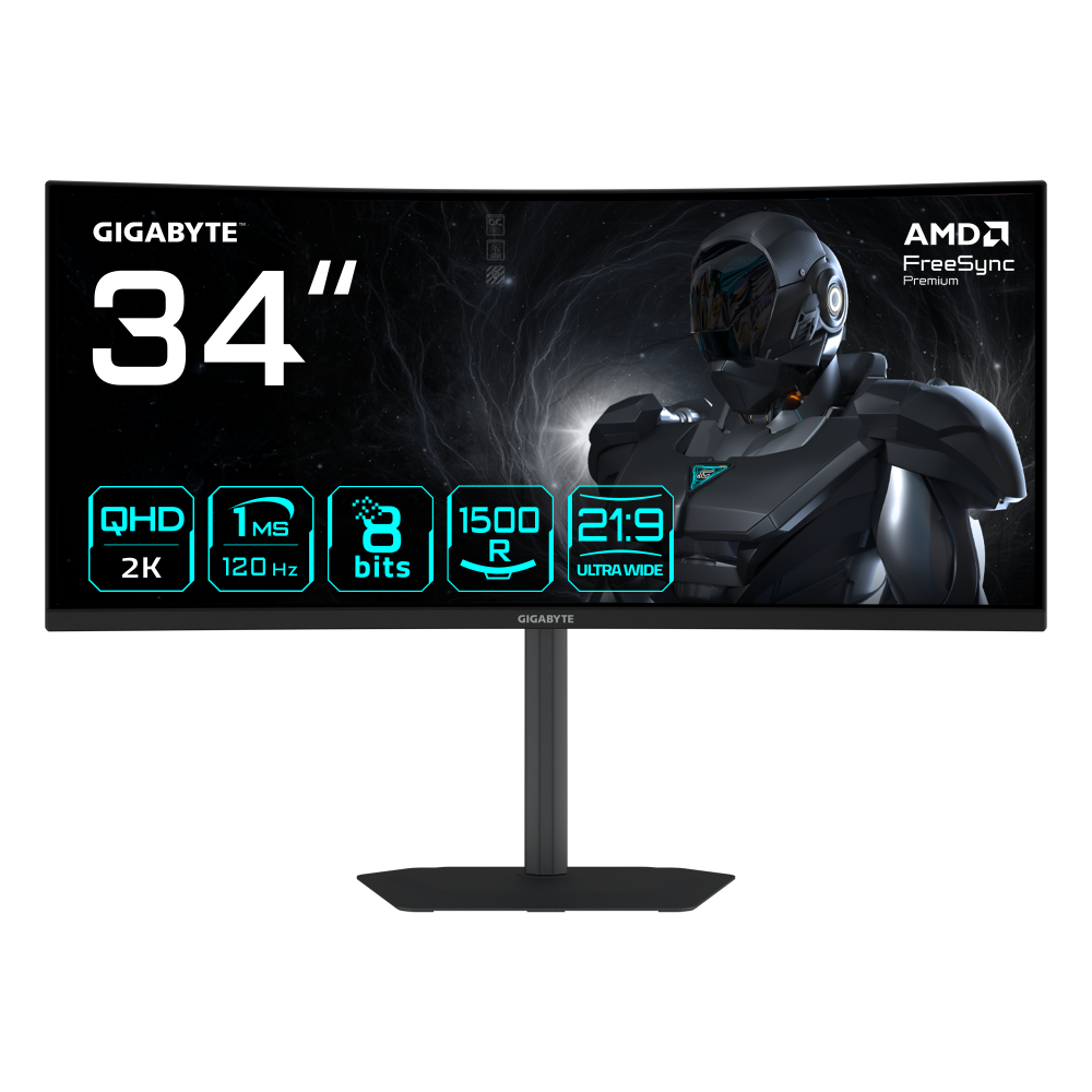 MONITOR GIGABYTE CURVO GAMING34P VA WQHD 3440 x 1440 120HZ 2HDMI 1DP GS34WQCA