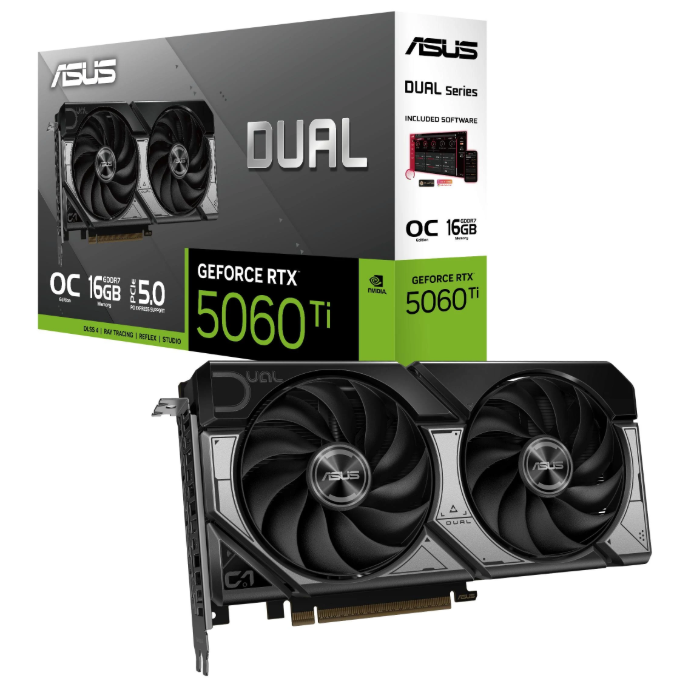 VGA ASUS DUAL RTX5060TI O16G GDDR7 2632MHz 7680x4320 1HDMI2.1 3DP2.1 550W DUAL RTX5060TI O16G