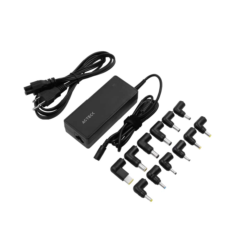 Cargador Universal Acteck Cu494 12 Puntas Intercambiables 90w Negro (ac-937191)