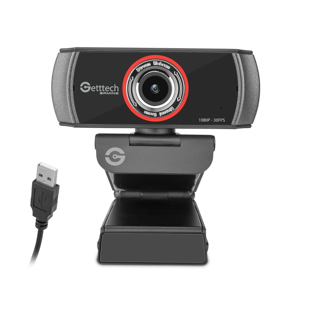 Webcam Streaming Getttech Fhd 30fps Usb Microfonos Dobles (gpw-fhdmf-g1)