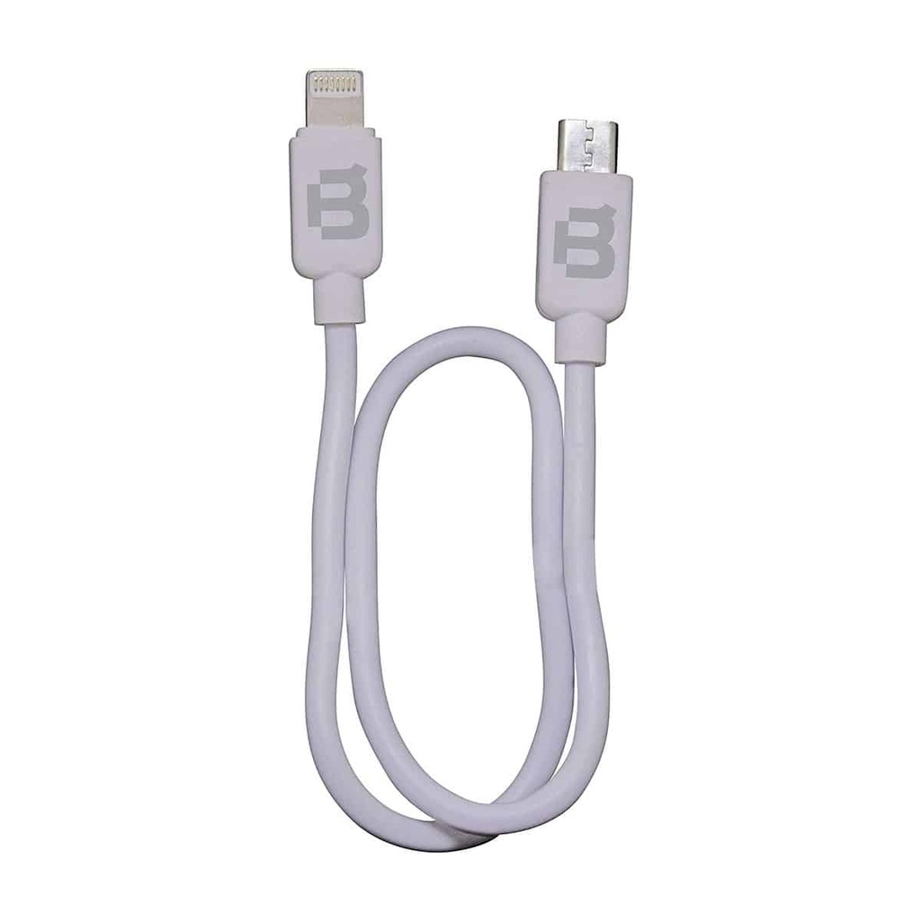 Cable Plastico Blackpcs Doble Punta V8/lightning Blanco 30cm(cawdpp-1)