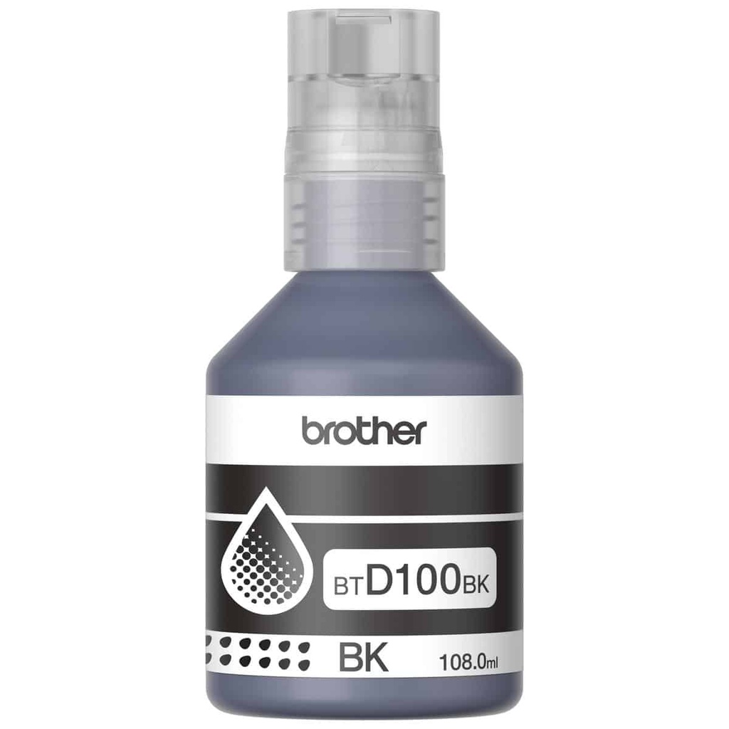 Botella De Tin Brother Negro Ultra Alto Rendi Inkbenefit 7500 Btd100bk