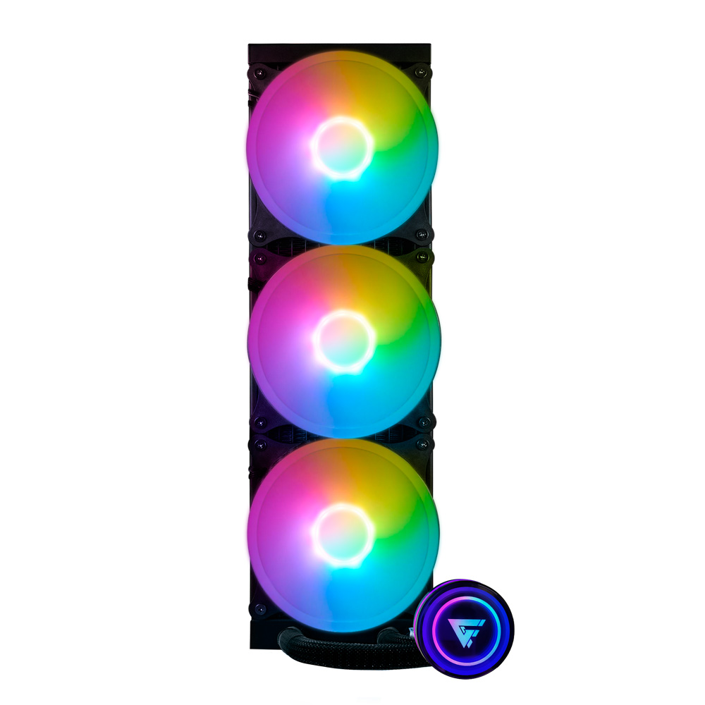 Enfriamiento LÍquido Game Factor 360mm, Rgb, 3x120mm, Negro Lqg700-bk