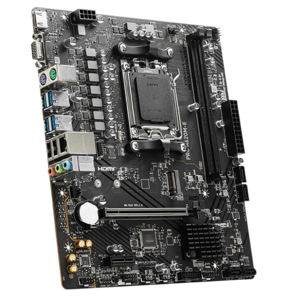 Tarjeta Madre Msi Pro A620m-e Am5 M.2 Pcie 4.0 Ddr5 6800+ Matx