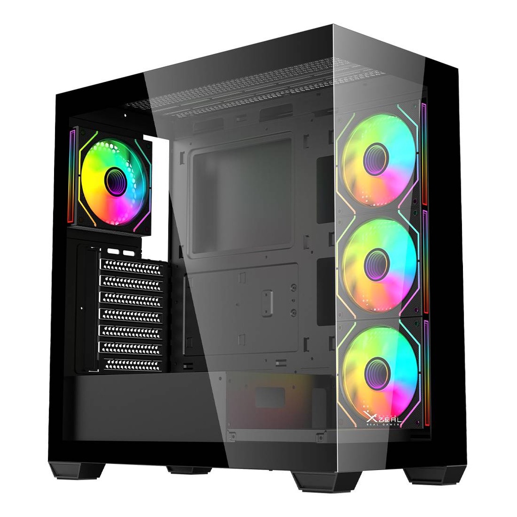 Gabinete Gamer Mid Tower Xzeal Atx Panel Der. Vidrio + Metal 2xusb1.0