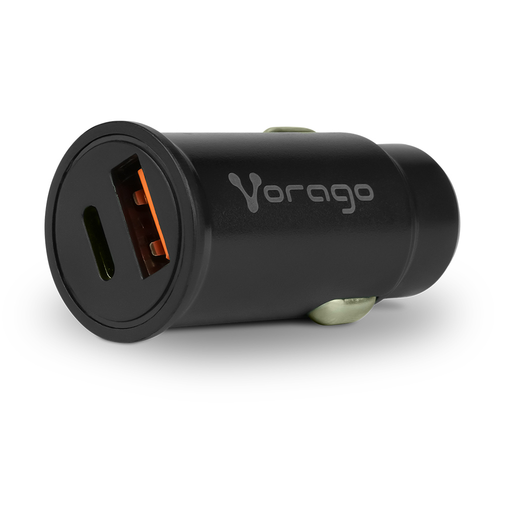 Cargador Para Auto Vorago Tipo C 20w/usb A Carga Rapida 3.0 Au-305-bk