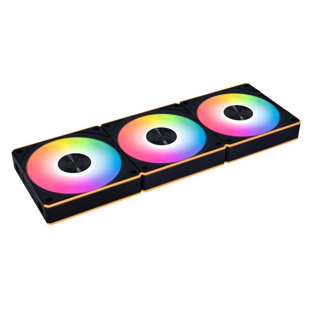 Kit 3 Ventiladores Lian Li Unifan Cl Black Aspas Invertidas Rgb C/ Control Inal. Wireless 120mm
