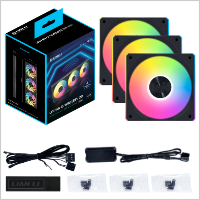 Kit 3 Ventiladores Lian Li Unifan Cl Black Rgb C/ Control Inal. Wireless 120mm
