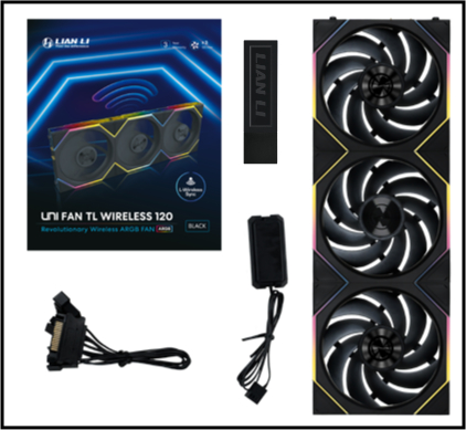 Kit 3 Ventiladores Lian Li Unifan Tl Black Rgb Wireless 120mm