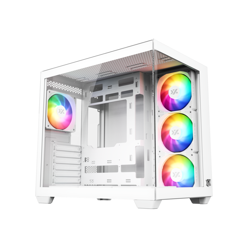 Gabinete Xyz Tesseract X 7 Vent*120mm Argb Crist Temp Atx White