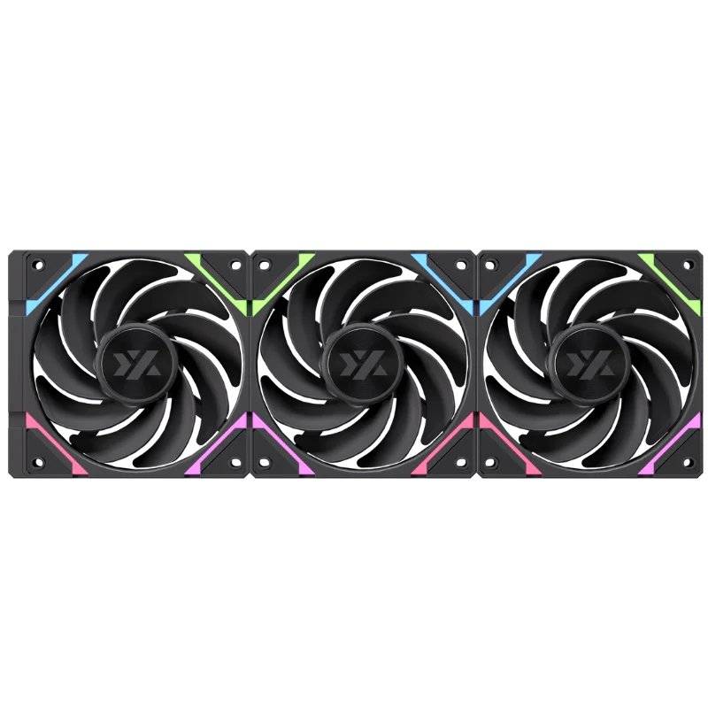Kit 3 Ventiladores Xyz Vortex Pro 120*120*25mm Argb Aspas Invertidas Black