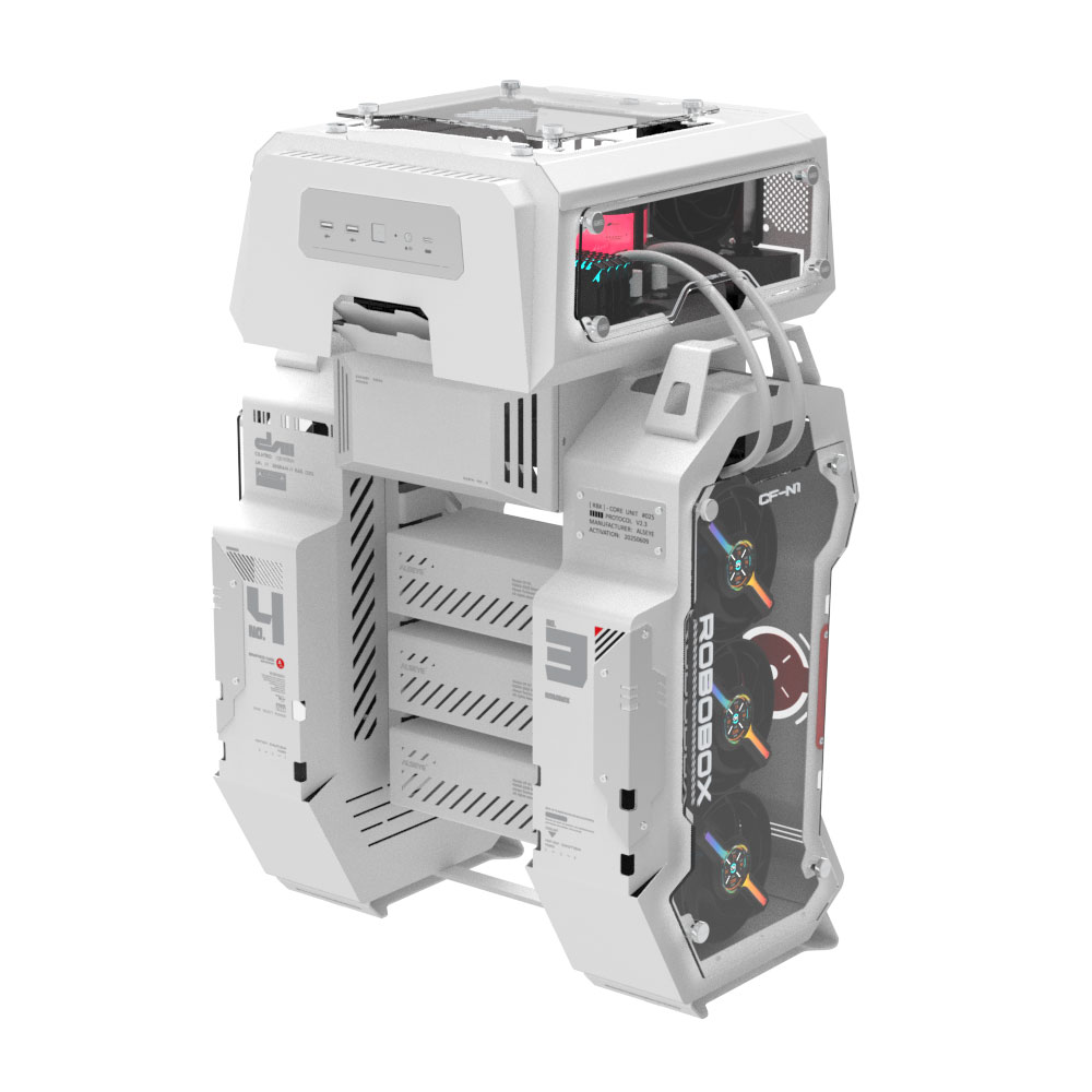 Gabinete Alseye Robobox Cristal Templado Micro Atx /itx Usb 3.0 L460*w370*h668mm White