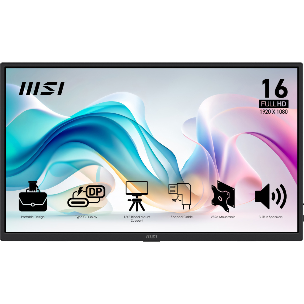 Monitor Profesional Portable Msi Pro Mp165 E6 /16 Fhd / 60 Hz/1xhdmi / 2 Tipo C