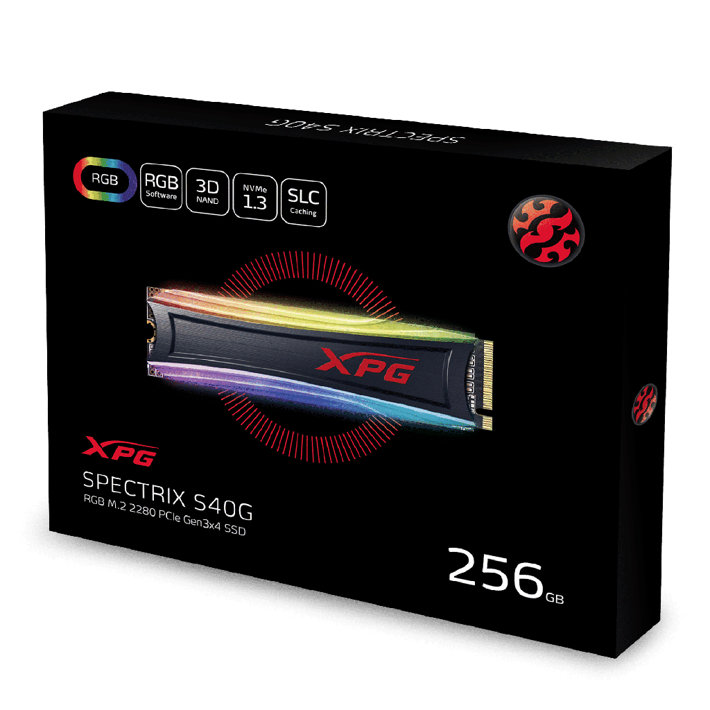 UNIDAD SSD M.2 ADATA XPG S40G RGB 2280 PCIe 256GB BOX (AS40G-256GT-C) PUE