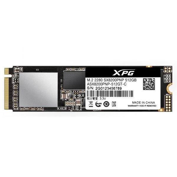 SSD INTERNO ADATA XPG 512GB ASX8200 PCIE GEN 3X4 M.2 2280 ASX8200PNP 512GT C