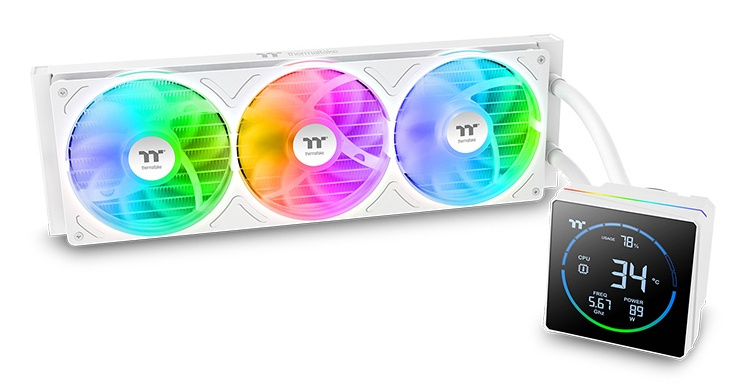 Enfriamiento Liquido Thermaltake Th360-s V3 3 Ventiladores120mm Blanco Argb Pantalla 3.95 Pulgadas