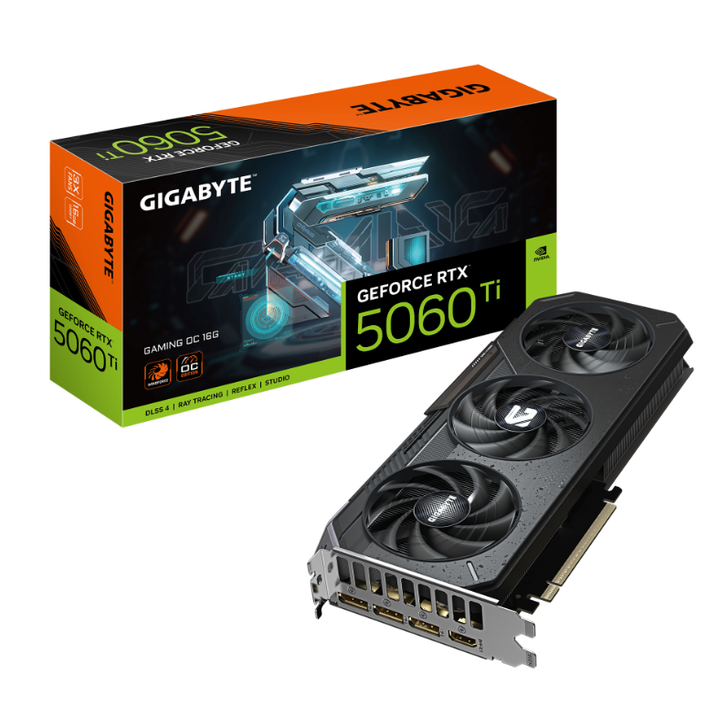 Tarjeta De Video Gigabyte 8gb Rtx 5060 Ti Gaming Gddr7 Pci-e 5.0 Negro 1xhdmi 3xdp 3xfan Gv-n506tgaming Oc-8gd