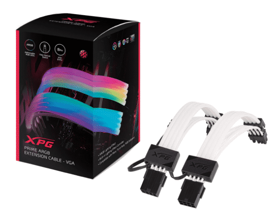 CABLE DE EXTENSION ADATA XPG PRIME ARGB PARA VGA 8 PINES ARGBEXCABLE-VGA-BKCW