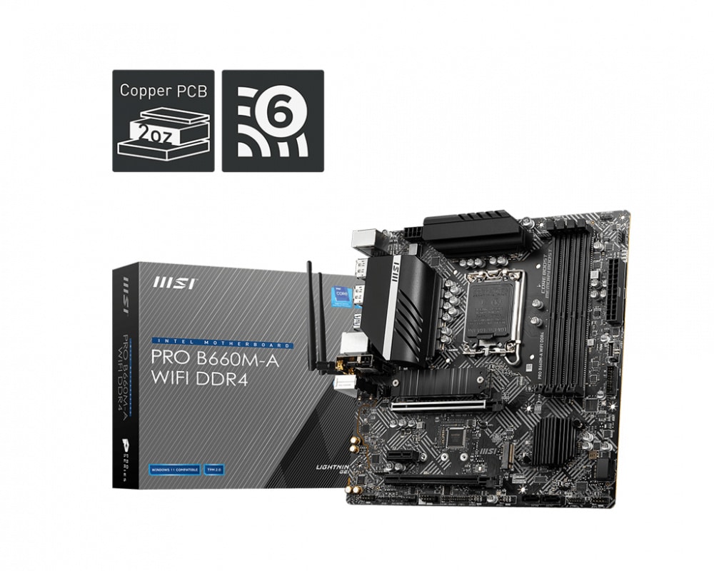 Tarjeta                                                                                                                                                                                                                                                                                                                                                                                                                                                                                                                                                                                                                                                                                                                                                                                                                           Madre Msi Pro B660m-a Wifi Ddr4 M.2 Pcie 4.0 12th 1700 Matx