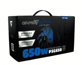 FUENTE DE PODER GAME FACTOR PSG650  650WATTS 80 PLUS BRONZE