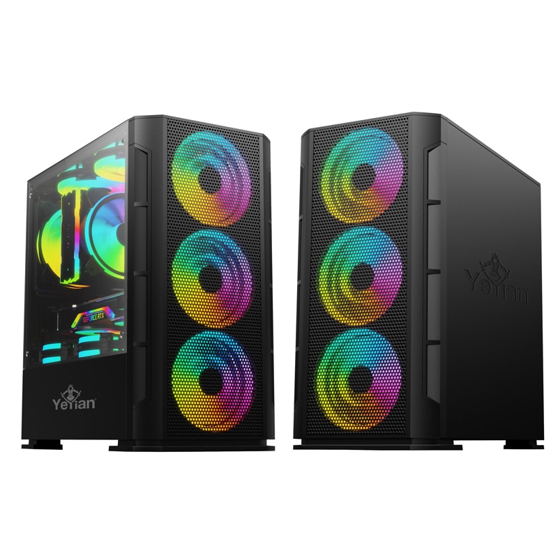 Gabinete Yeyian Ych-041520 Haizen 2500 Microatx 3vent Argb/mesh/negro