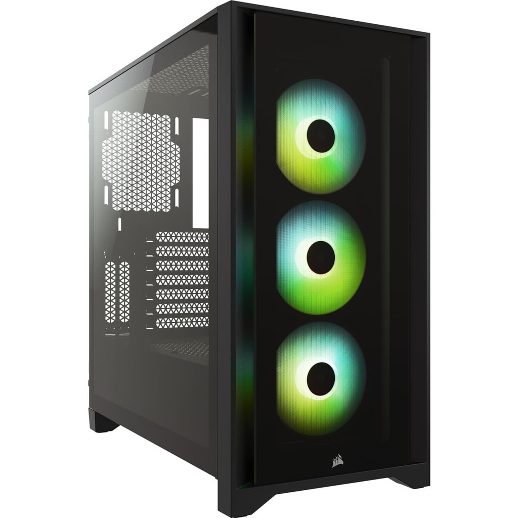 Gabinete                                                                                                                                                                                                                                                                             Corsair Icue 4000x Rgb Black Tg Atx Cc-9011204-ww