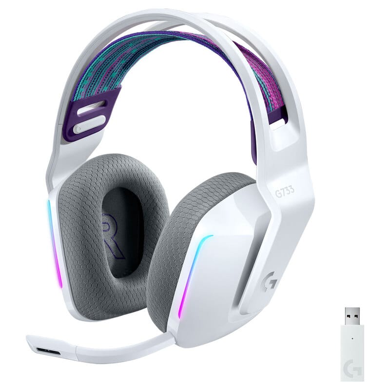 Diadema  Logitech G733 Lightspeed Wireless Rgb Gaming Blanco 981-000882