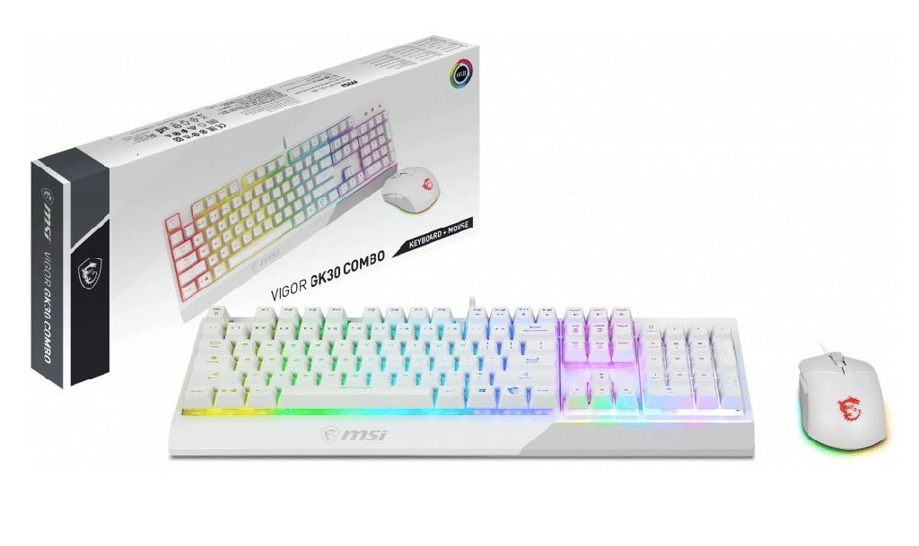 Kit                                                                                                                                                                                                                                                                                                                                                                                                                                                                                                                                                                                                                                                                                            Msi Vigor Gk30 Combo White Us Teclado+mouse Rgb Mecanico