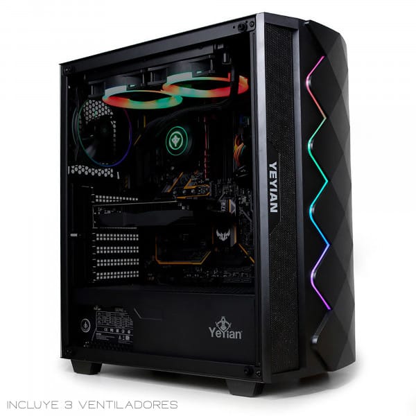 Gabinete Yeyian Yga-49701 Abyss 2500 Atx Rgb 3vent Argb,2 Usb3.0 Neg