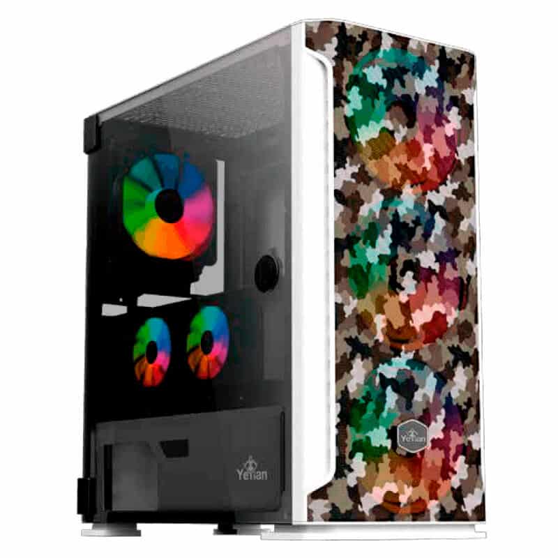 Gabinete  Yeyian Ygh-49704 Hollow 2500 Atx/3vent/ Argb/mesh/usb/blanc