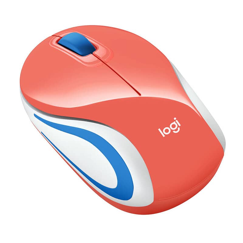 Mouse                                                                                                                Logitech M187 Mini Inalambrico Coral (910-005362)