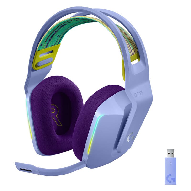 Diadema  Logitech G733 Lightspeed Wireless Rgb Gaming Lila 981-000889